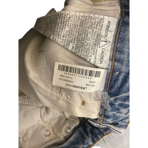 Zara Women Slim Jeans EU 34 US 2 Blue Folded Fit denim Low Rise 6688/011 NWT - Picture 7 of 10
